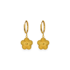 Flower Huggie Hoops