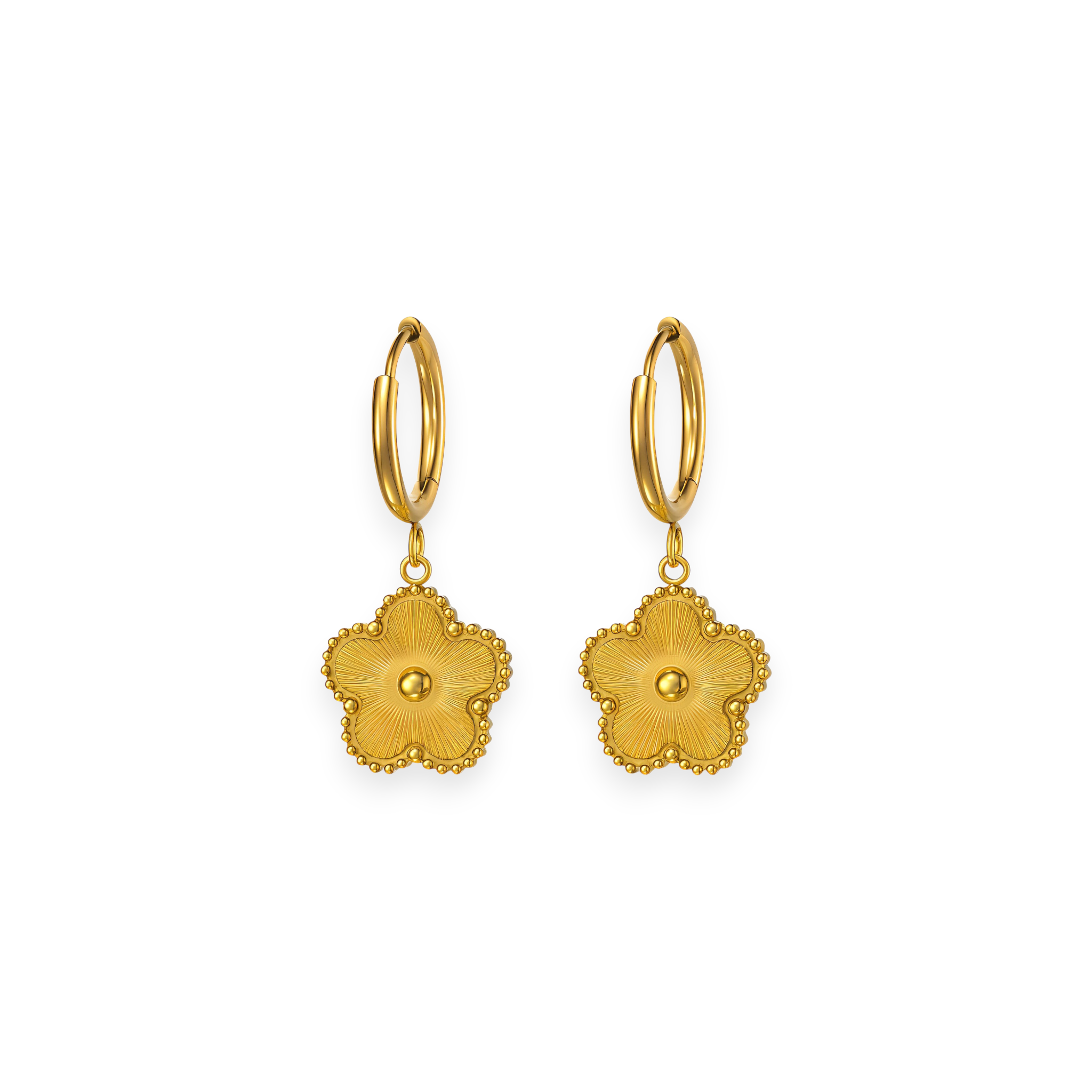 Flower Huggie Hoops