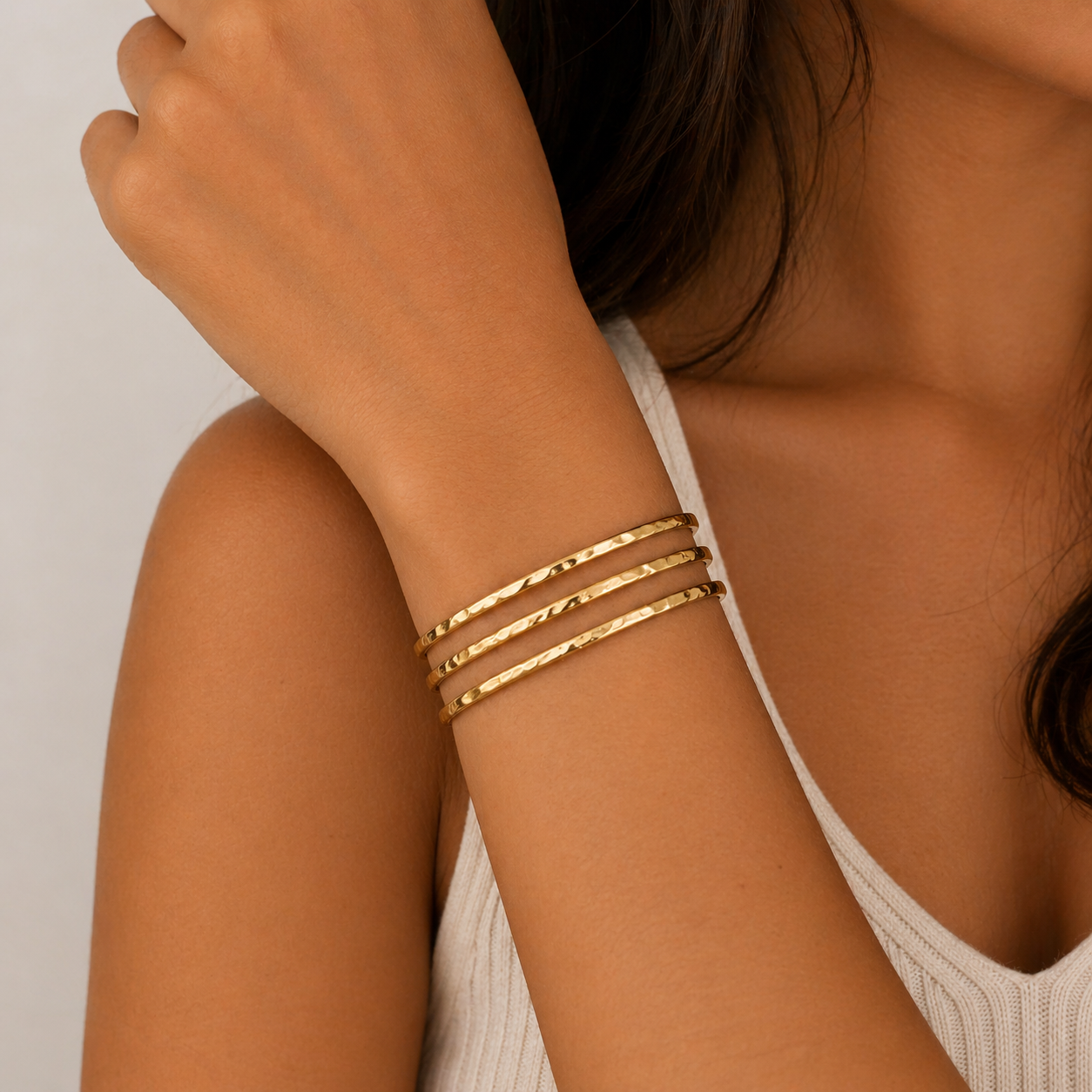 Triple Band Open Bangle