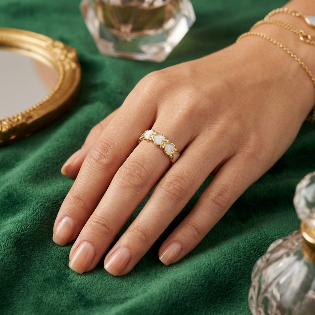 White Heart Ring
