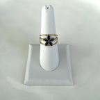 Black Flower Triple Ring