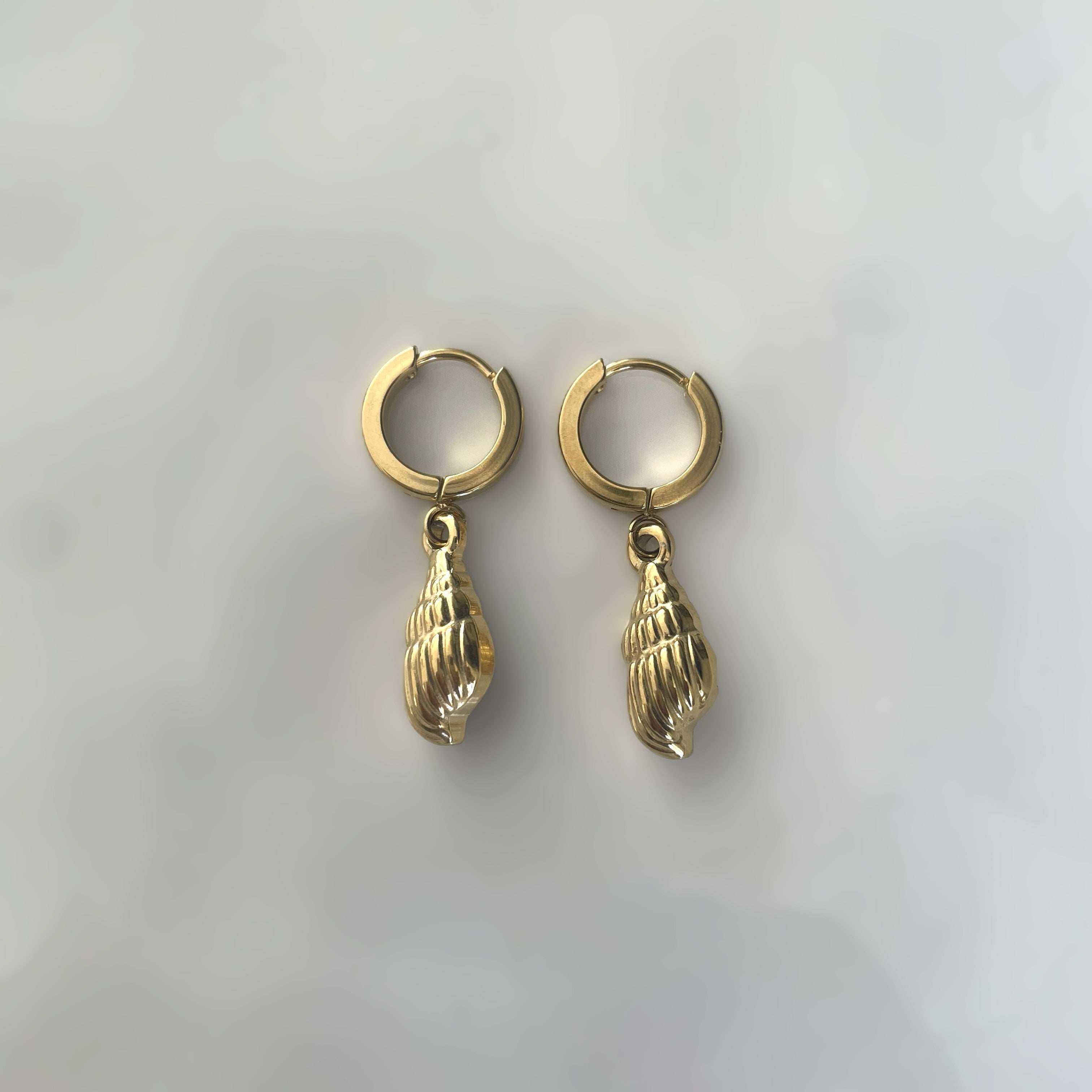 Seashell Huggie Hoops